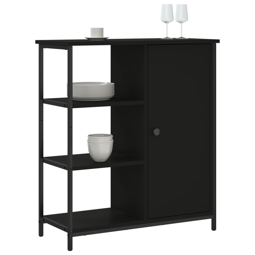 skab 70x30x80 cm konstrueret træ sort