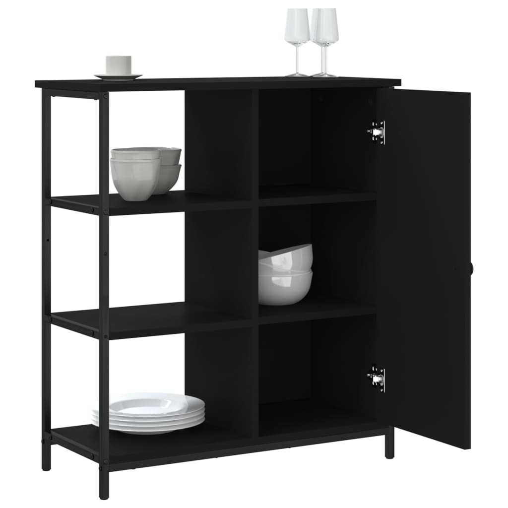 skab 70x30x80 cm konstrueret træ sort