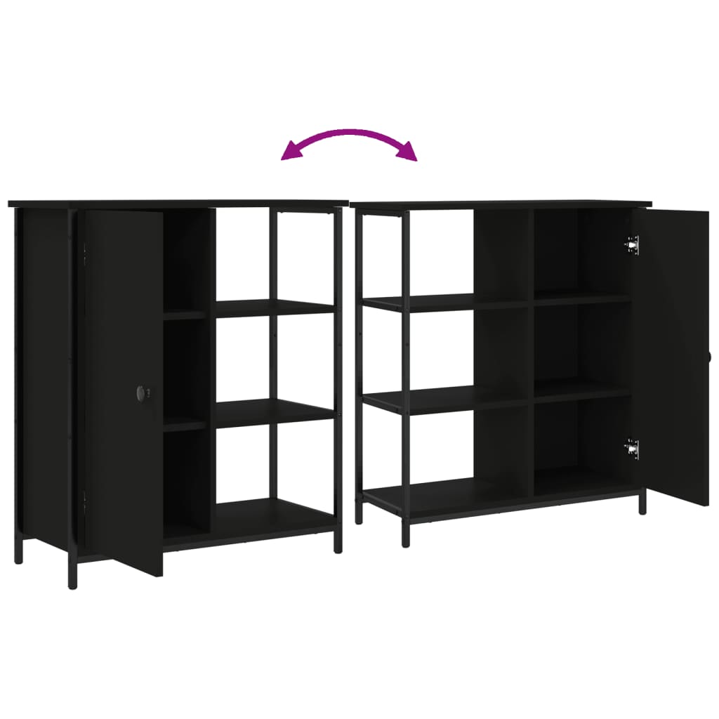 skab 70x30x80 cm konstrueret træ sort
