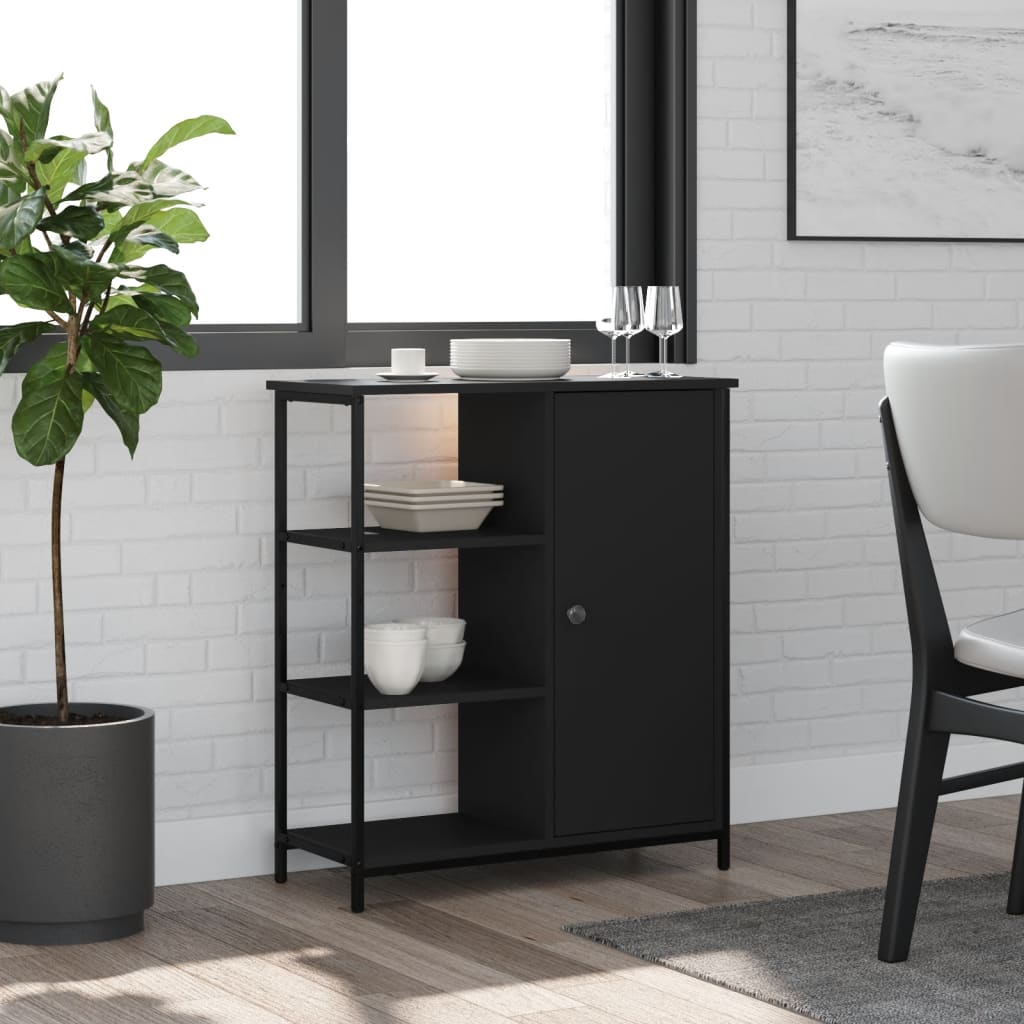 skab 70x30x80 cm konstrueret træ sort