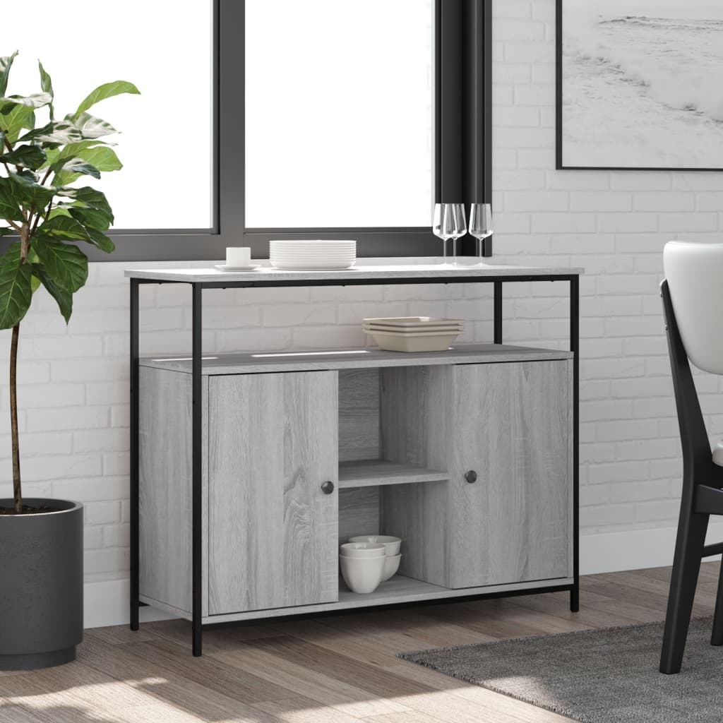 skænk 100x35x80 cm konstrueret træ grå sonoma-eg