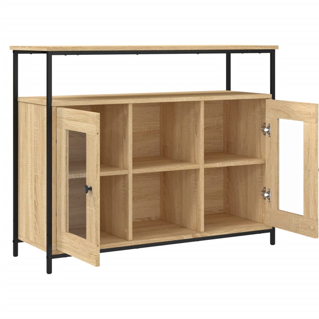 skænk 100x35x80 cm konstrueret træ sonoma-eg
