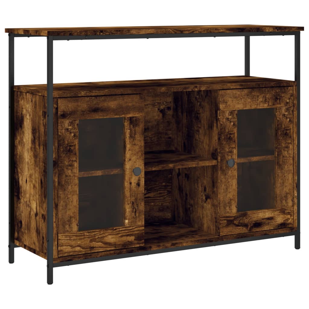 skænk 100x35x80 cm konstrueret træ røget egetræsfarve