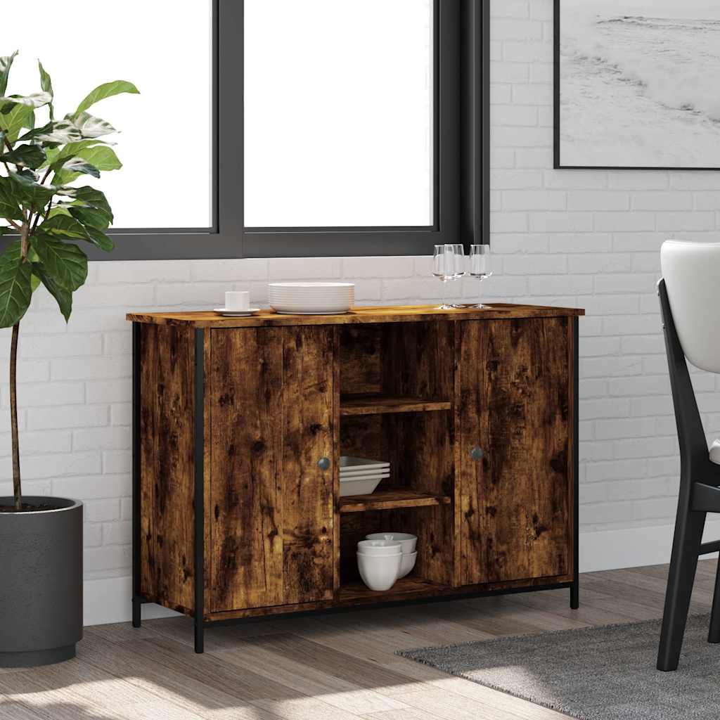 skænk 100x35x70 cm konstrueret træ røget egetræsfarve