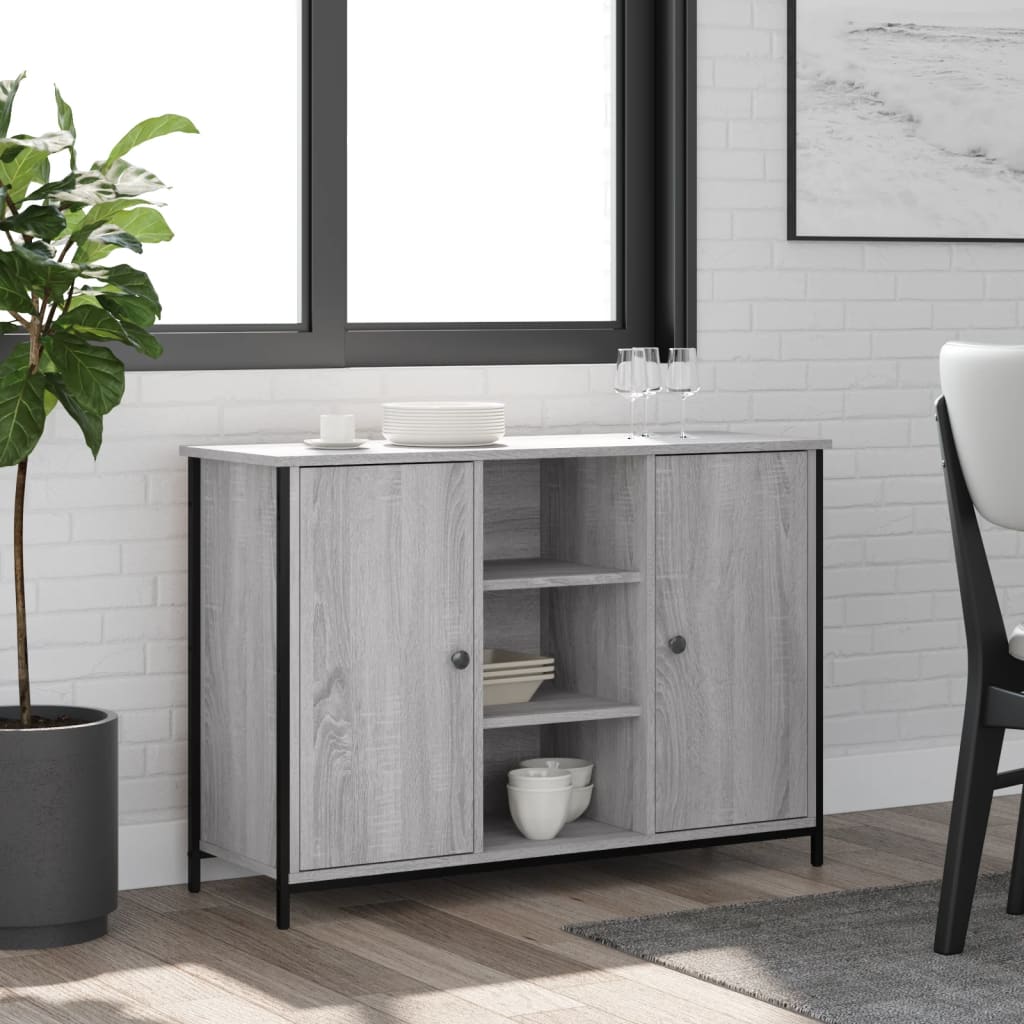 skænk 100x35x70 cm konstrueret træ grå sonoma-eg