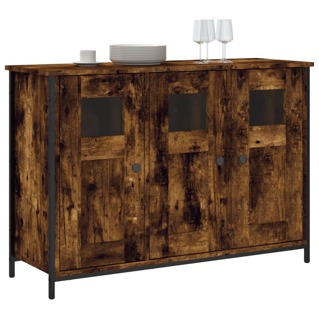 skænk 100x35x70 cm konstrueret træ røget egetræsfarve