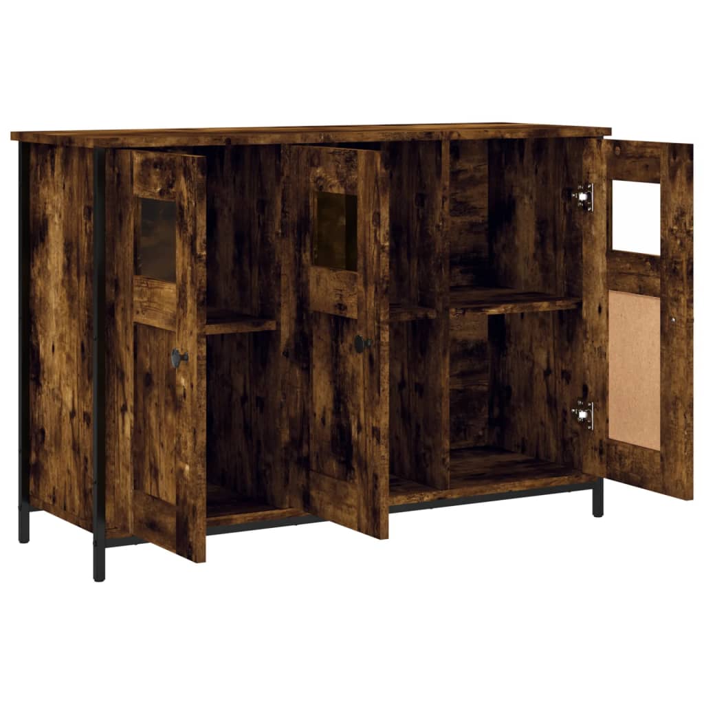 skænk 100x35x70 cm konstrueret træ røget egetræsfarve