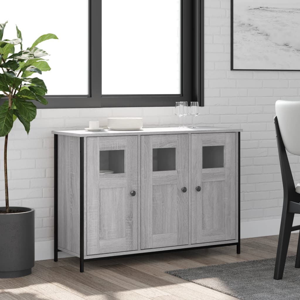 skænk 100x35x70 cm konstrueret træ grå sonoma-eg