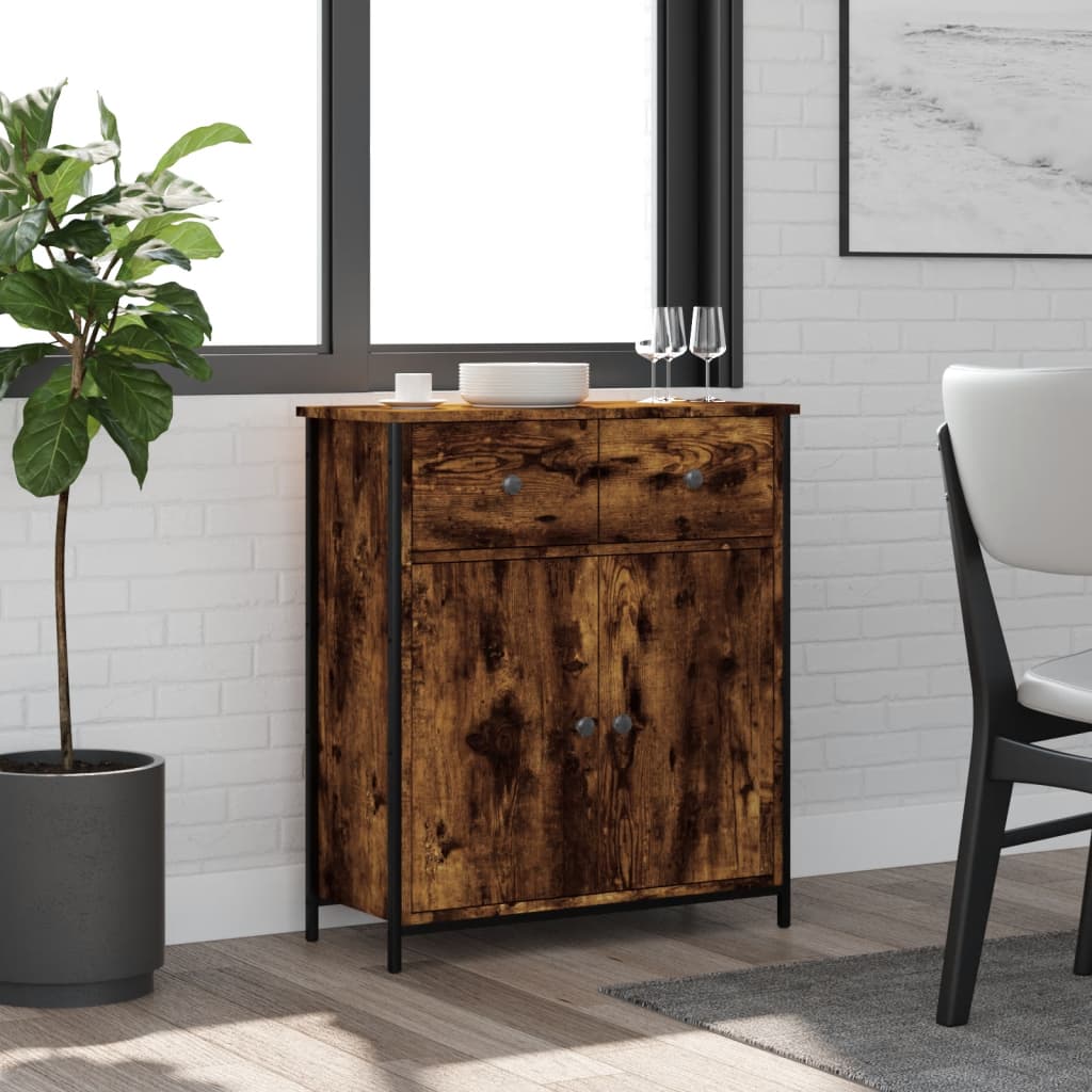 skænk 70x30x80 cm konstrueret træ røget egetræsfarve