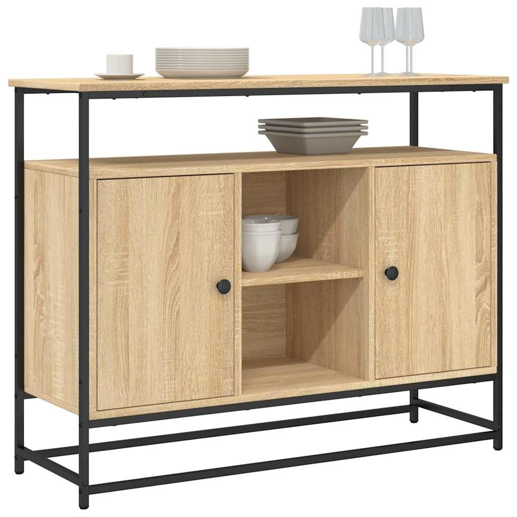 skænk 100x35x80 cm konstrueret træ sonoma-eg