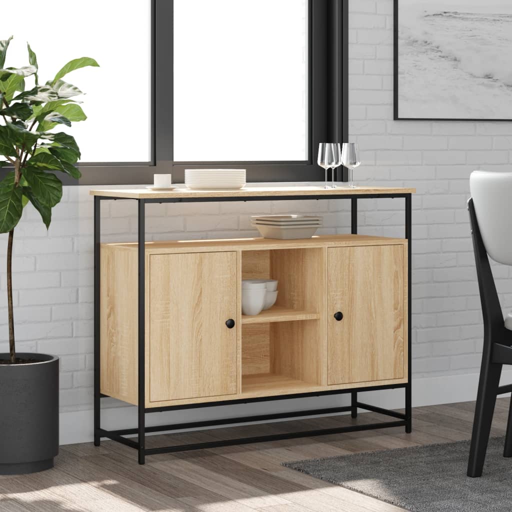 skænk 100x35x80 cm konstrueret træ sonoma-eg