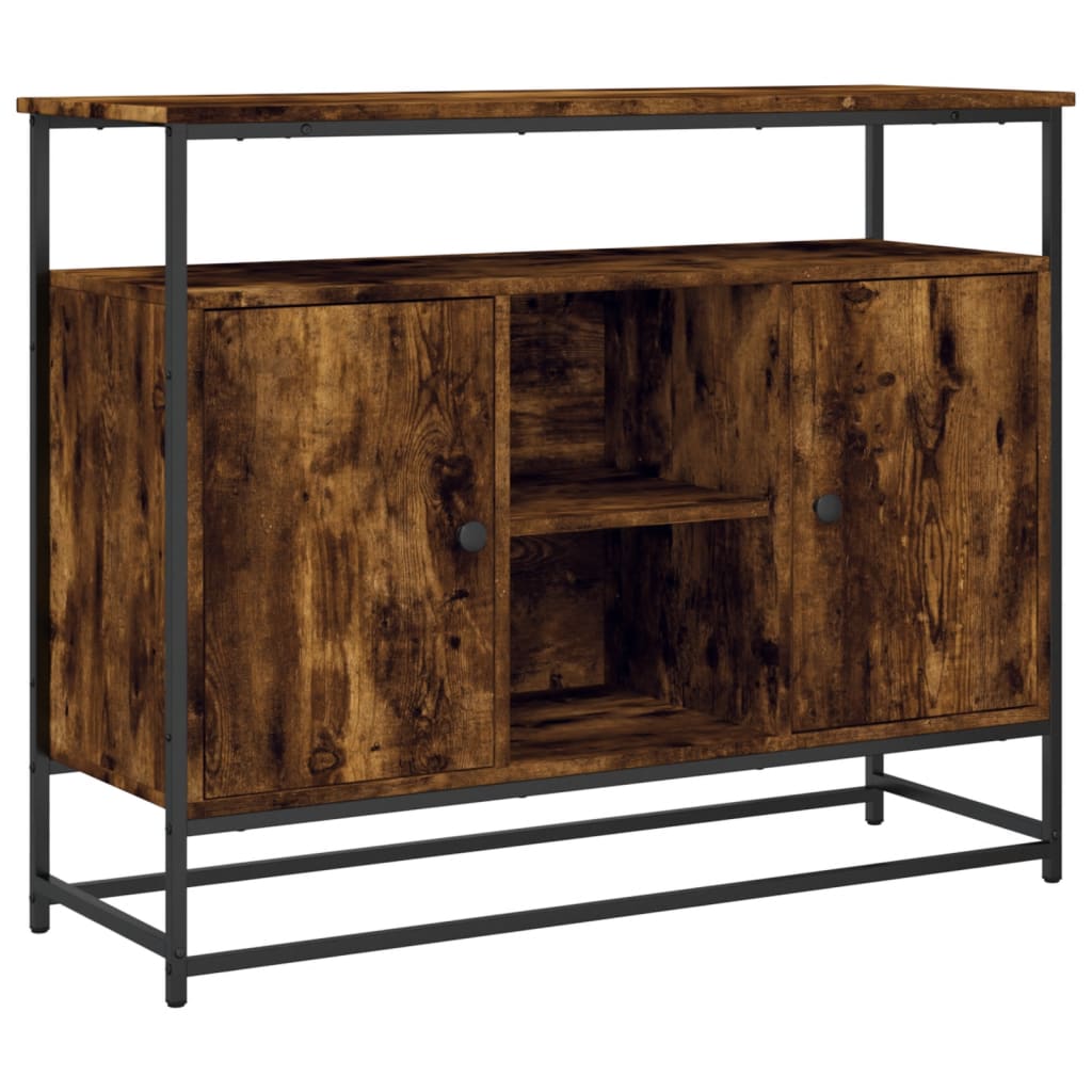 skænk 100x35x80 cm konstrueret træ røget egetræsfarve