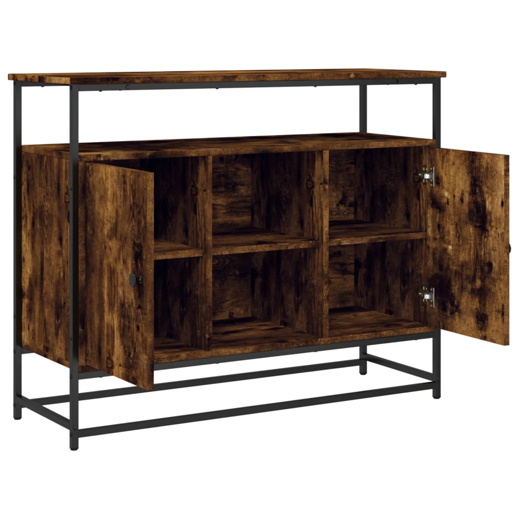 skænk 100x35x80 cm konstrueret træ røget egetræsfarve