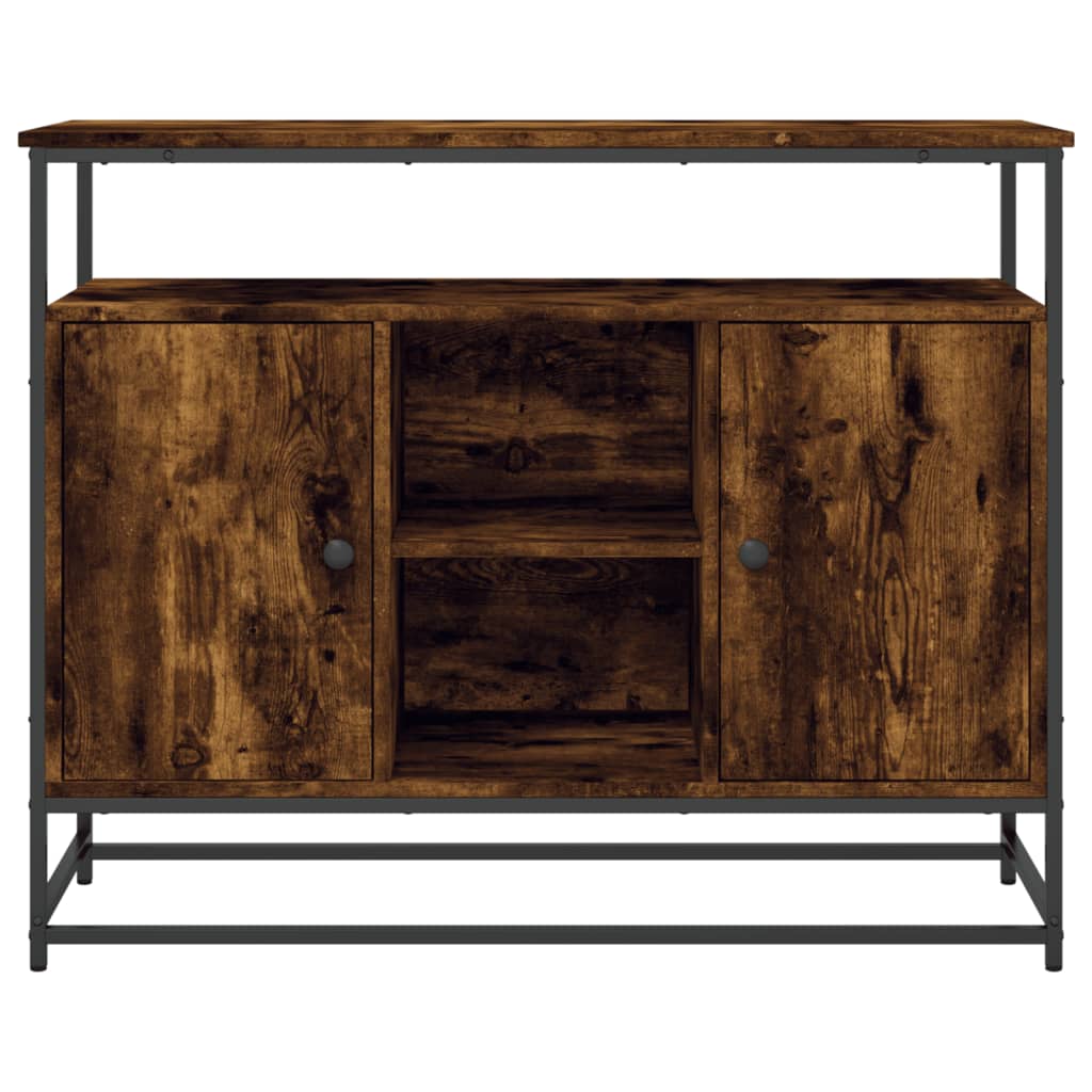skænk 100x35x80 cm konstrueret træ røget egetræsfarve