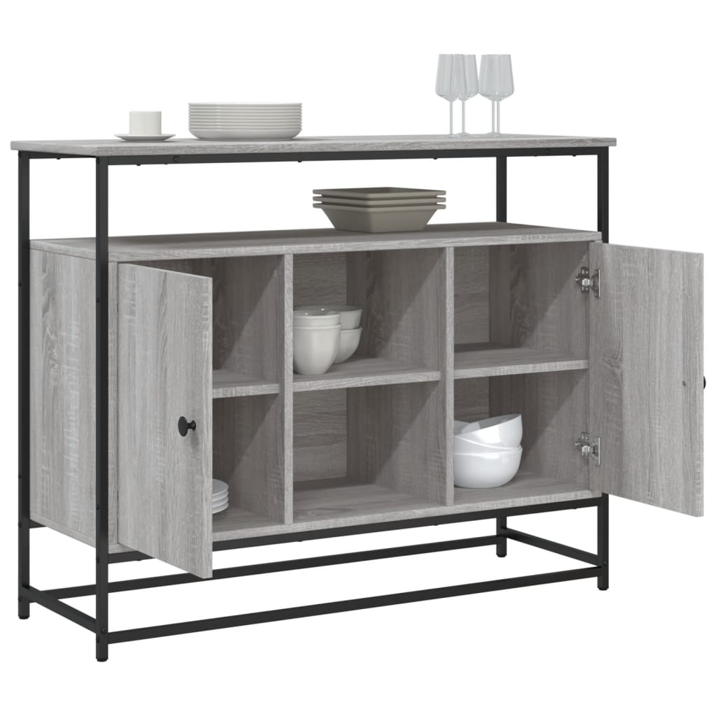 skænk 100x35x80 cm konstrueret træ grå sonoma-eg