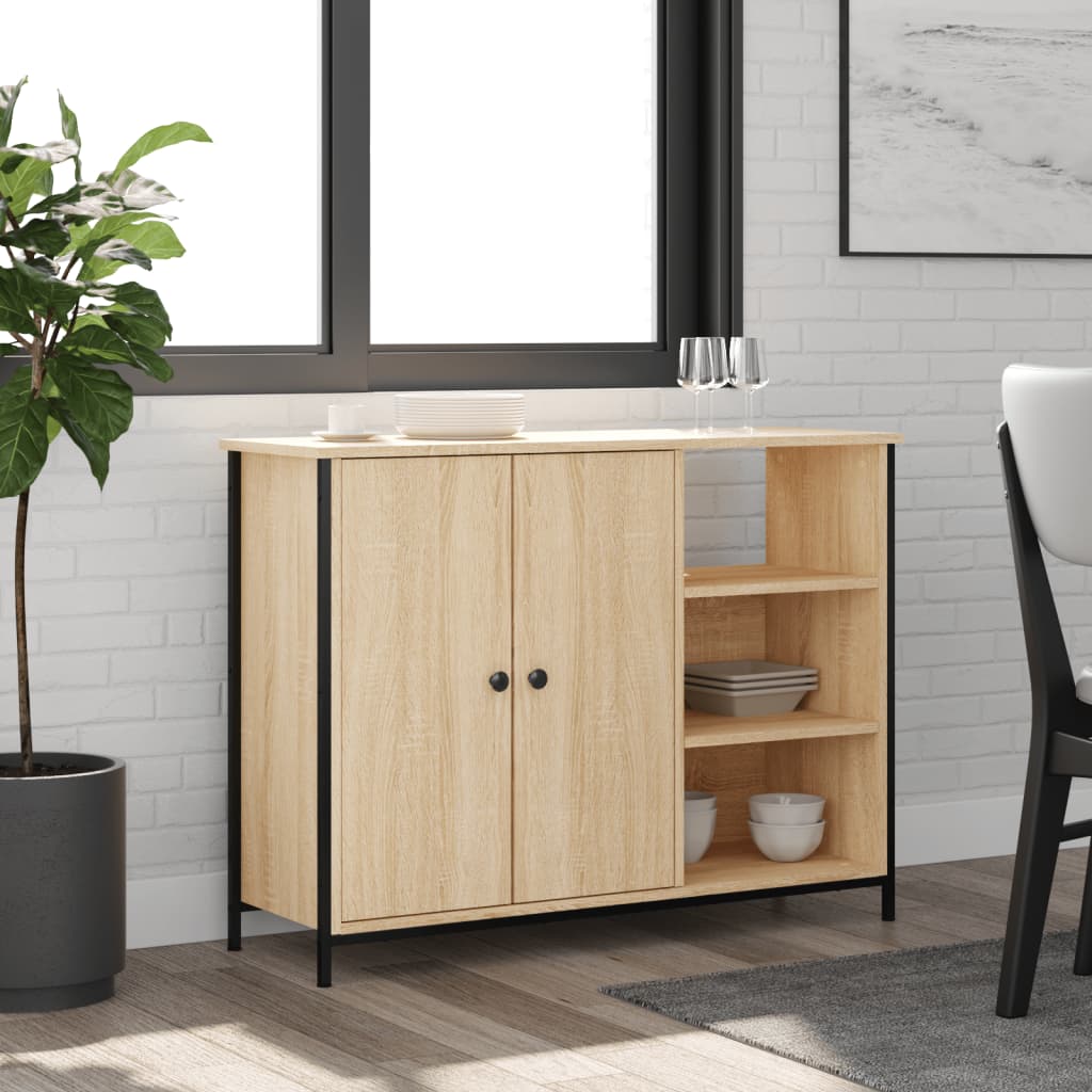 skænk 100x33x75 cm konstrueret træ sonoma-eg