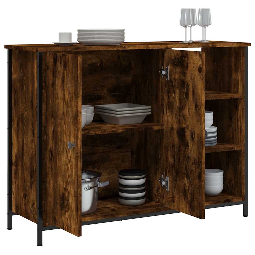 skænk 100x33x75 cm konstrueret træ røget egetræsfarve