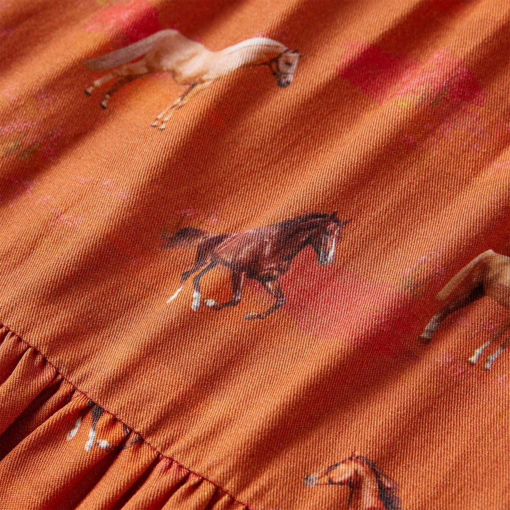 Kjole til børn str. 116 cognacfarvet