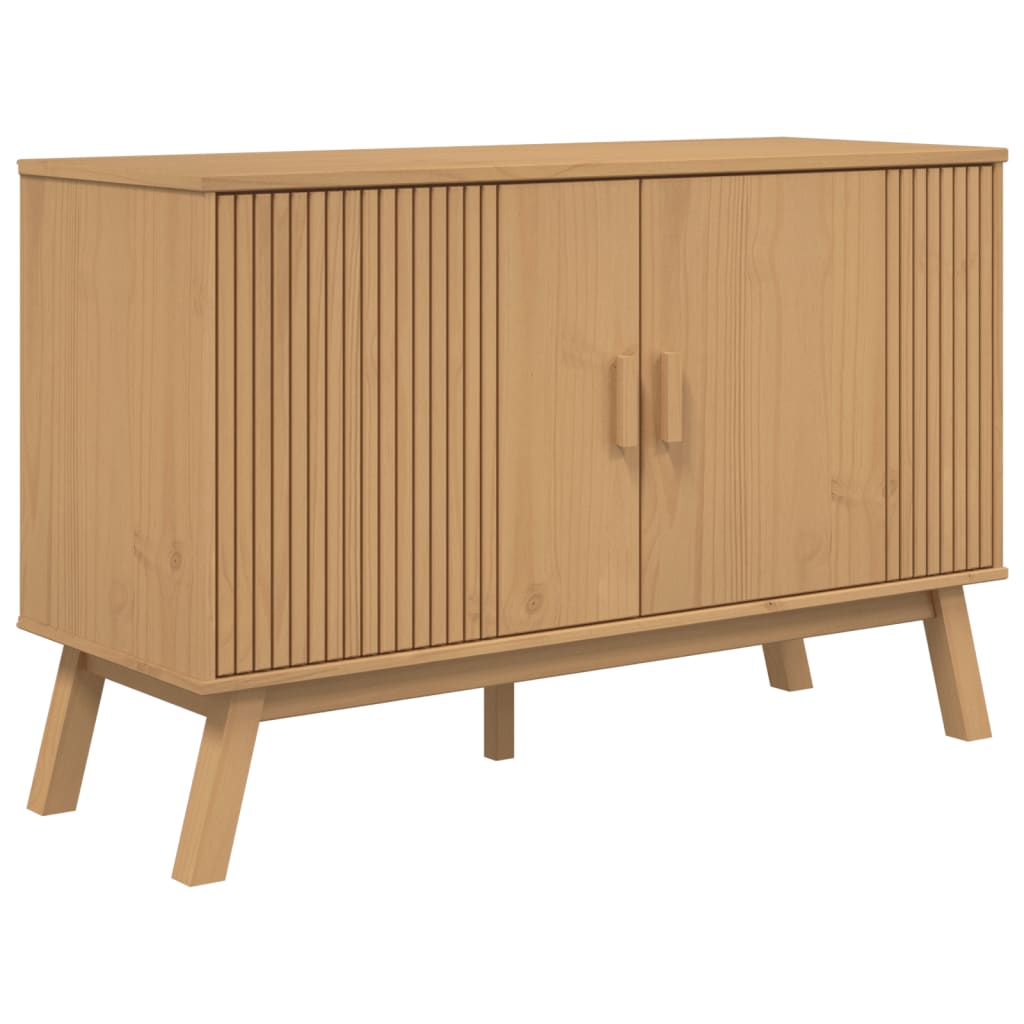 skænk OLDEN 114x43x73,5 cm massivt fyrretræ brun