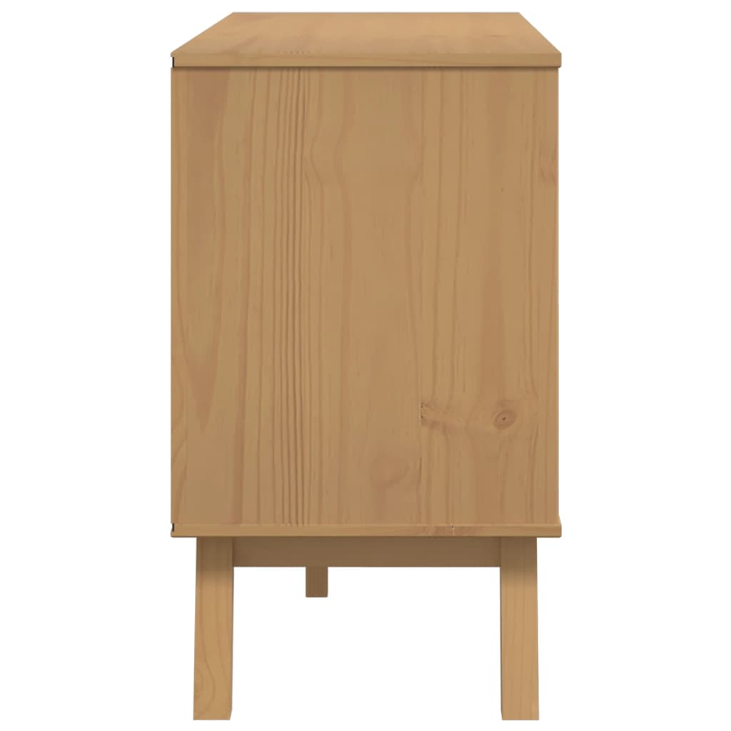 skænk OLDEN 114x43x73,5 cm massivt fyrretræ hvid og brun