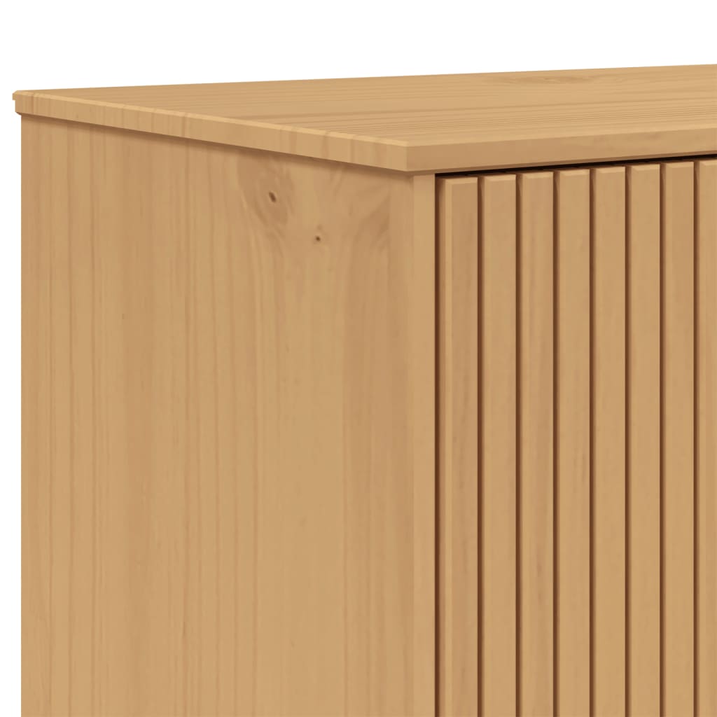 skab OLDEN 85x43x125 cm massivt fyrretræ brun