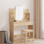 makeupbord med spejl 96x39x142 cm sonoma-eg