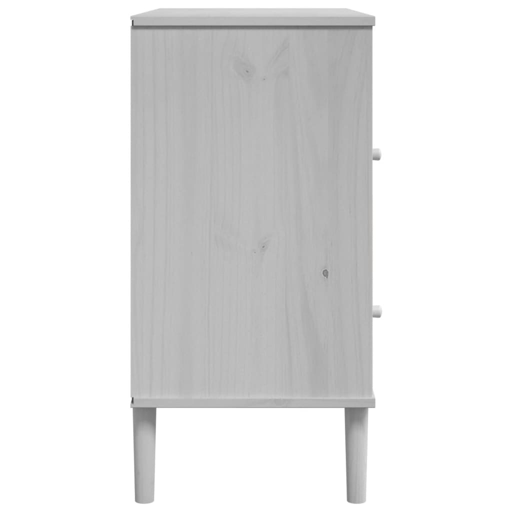 skænk SENJA 80x40x80 cm rattan-look massivt fyrretræ hvid