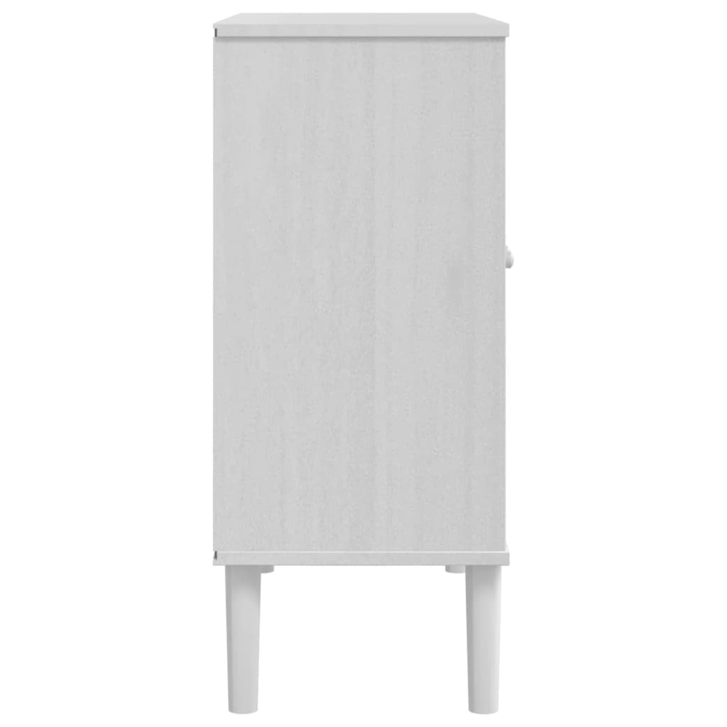 skænk SENJA 80x35x80 cm rattan-look massivt fyrretræ hvid