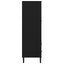klædeskab SENJA 90x55x175 cm rattan-look massivt fyrretræ sort