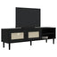 tv-bord SENJA 158x40x49 cm rattan-look massivt fyrretræ sort