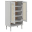 skoskab SENJA 59,5x35x107 cm rattan-look massivt træ hvid