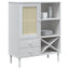skænk SENJA 90x40x112 cm rattan-look massivt fyrretræ hvid