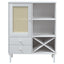 skænk SENJA 90x40x112 cm rattan-look massivt fyrretræ hvid