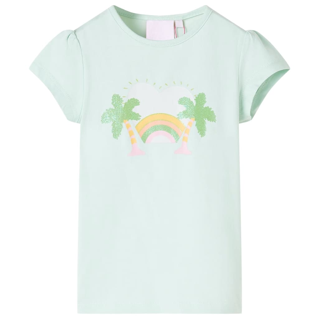 T-shirt til børn str. 92 lys mintgrøn