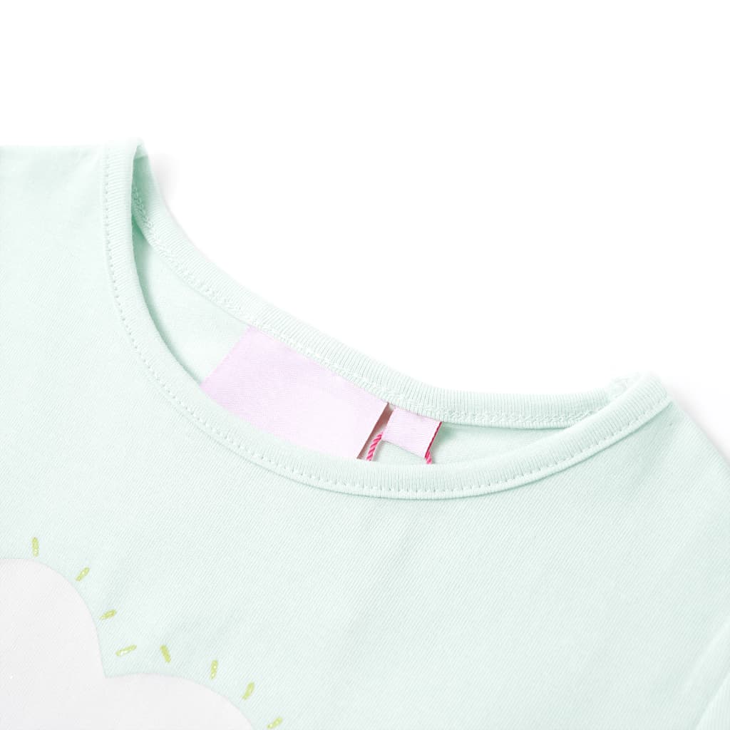 T-shirt til børn str. 116 lys mintgrøn