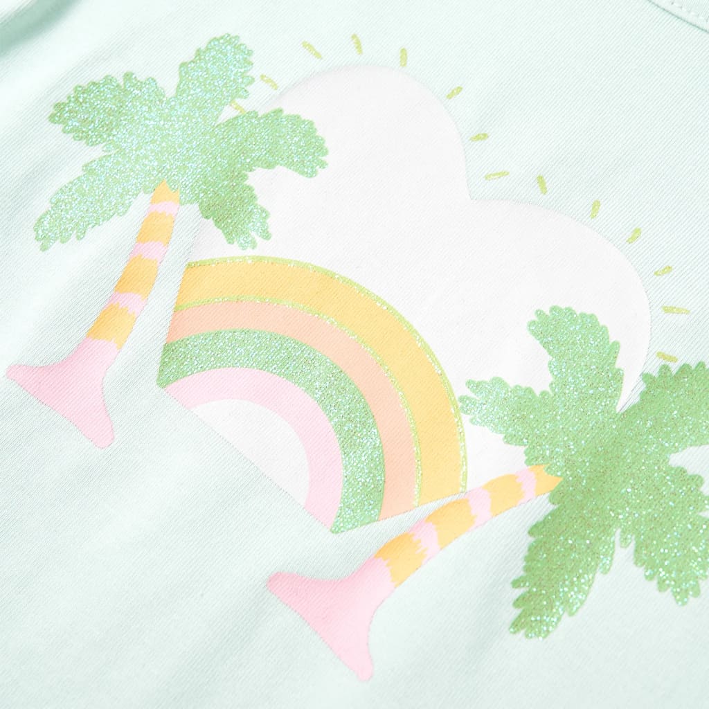 T-shirt til børn str. 116 lys mintgrøn