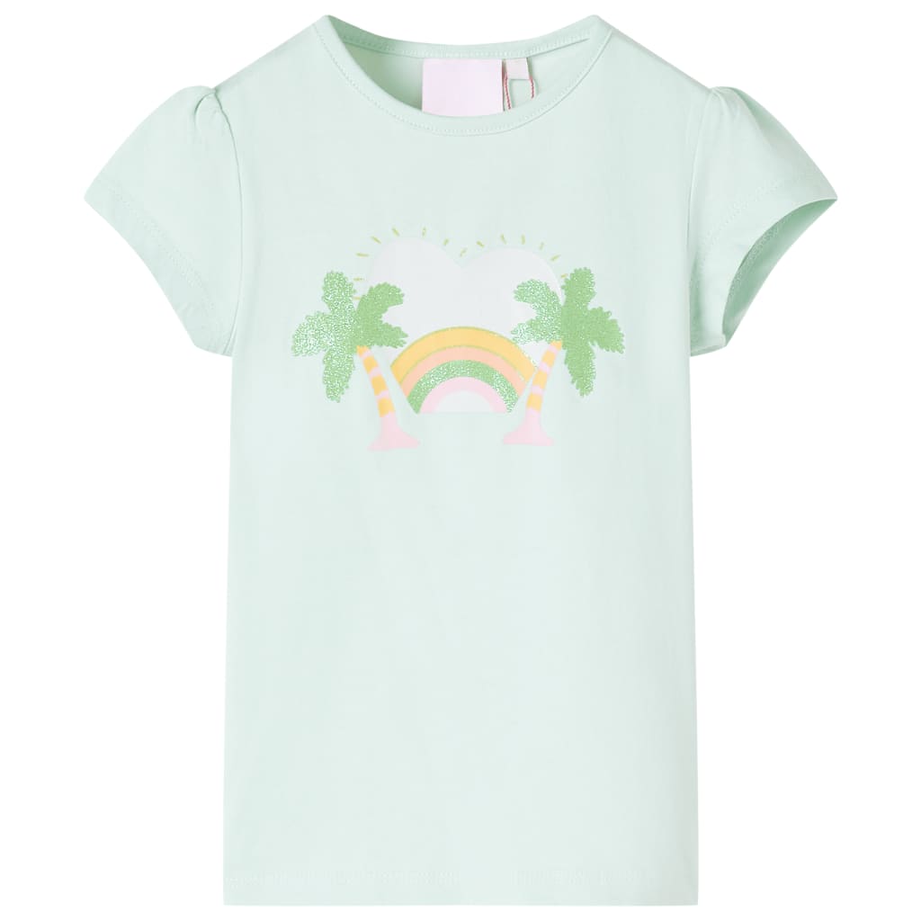 T-shirt til børn str. 128 lys mintgrøn