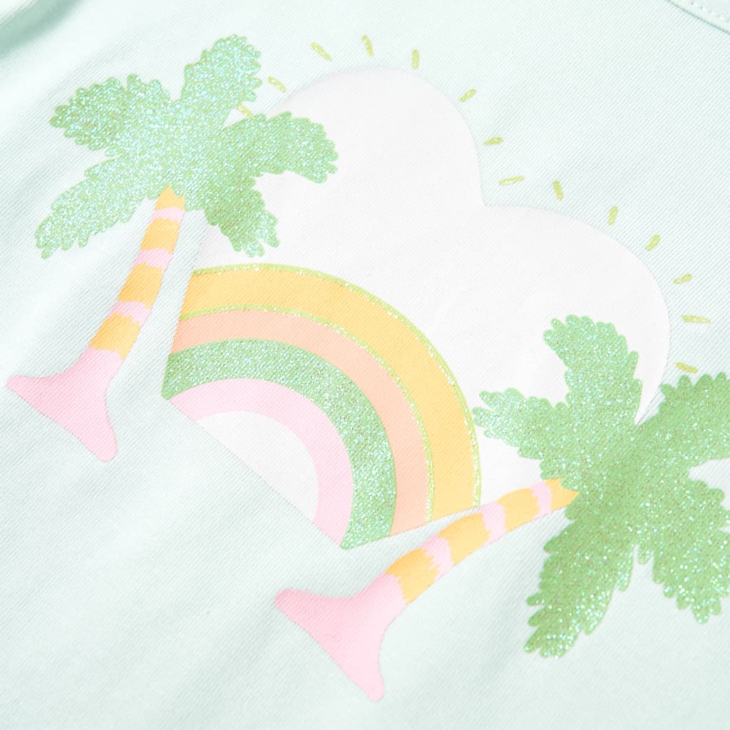 T-shirt til børn str. 128 lys mintgrøn