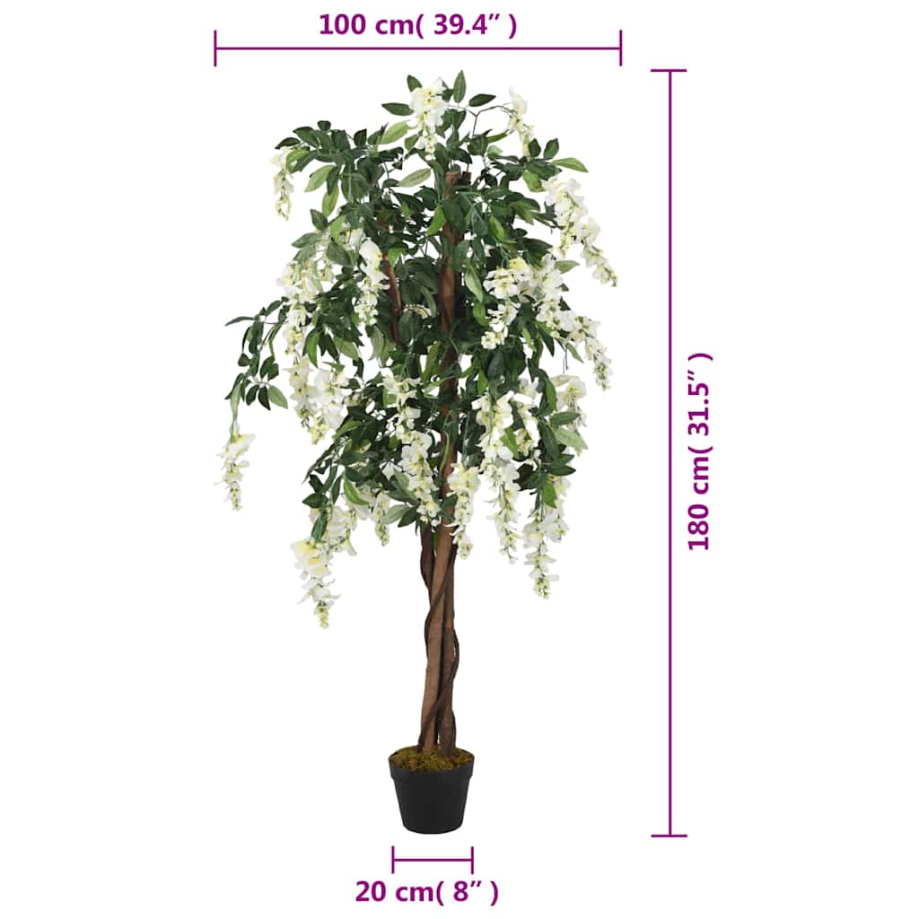 kunstig blåregn 1260 blade 180 cm grøn og hvid