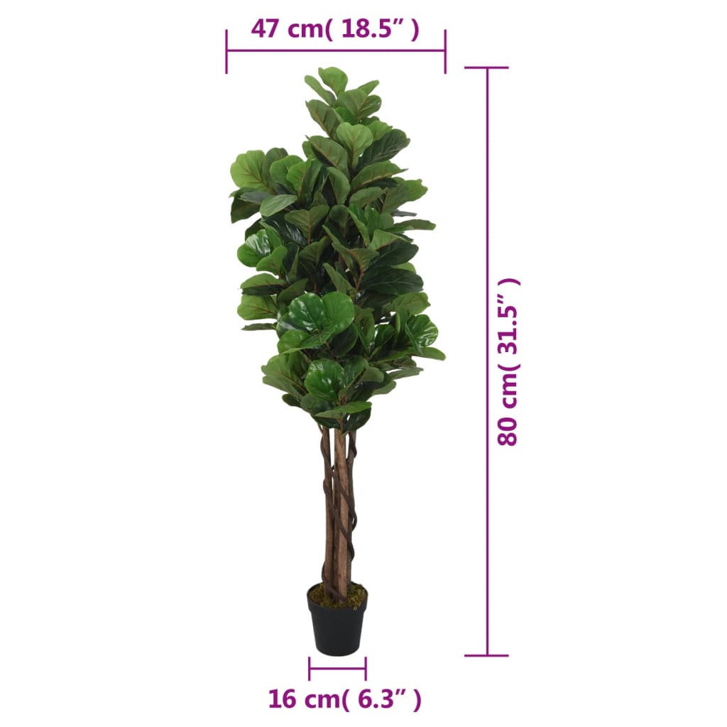 kunstig violinfigen 96 blade 80 cm grøn
