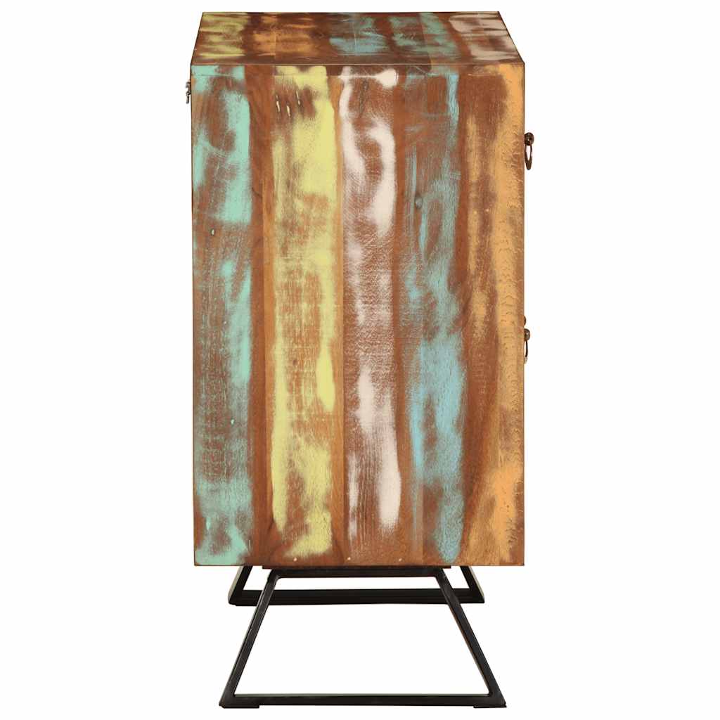 skuffeskab 70x35x70 cm massivt genbrugstræ flerfarvet
