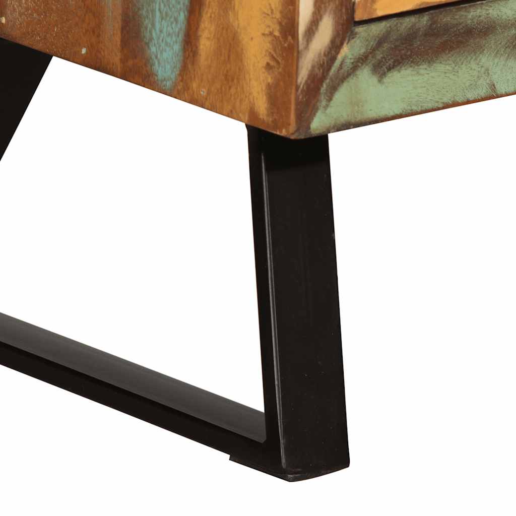 skuffeskab 70x35x70 cm massivt genbrugstræ flerfarvet