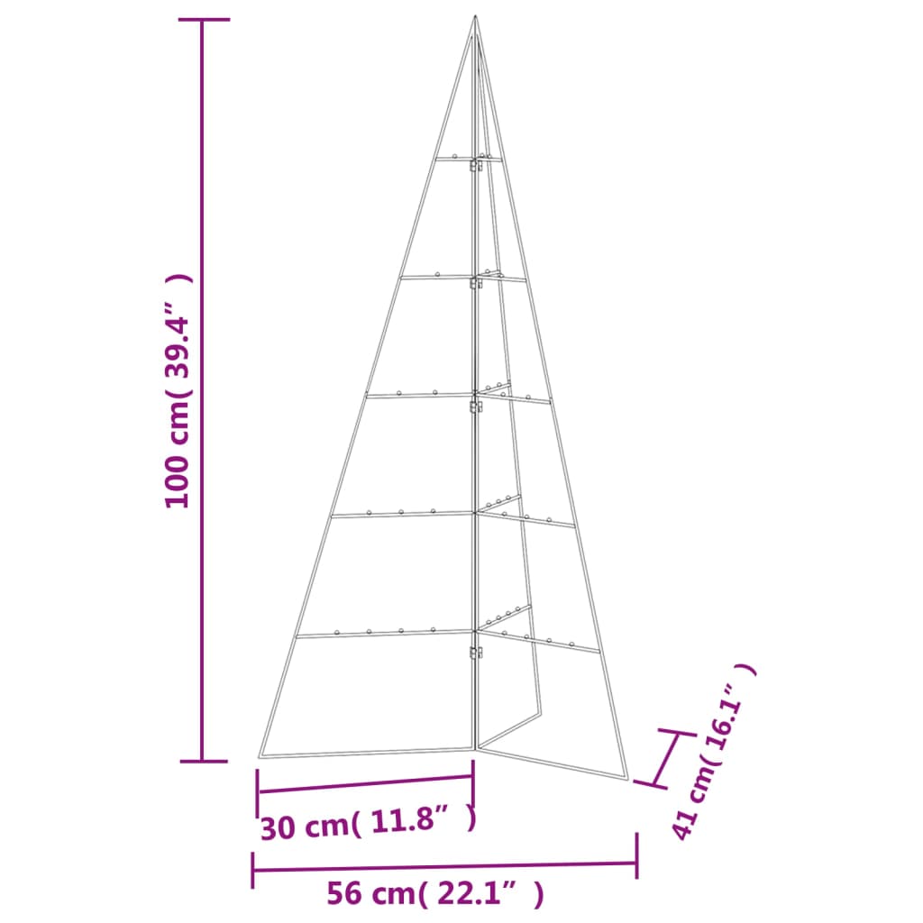 dekorativt juletræ 100 cm metal sort