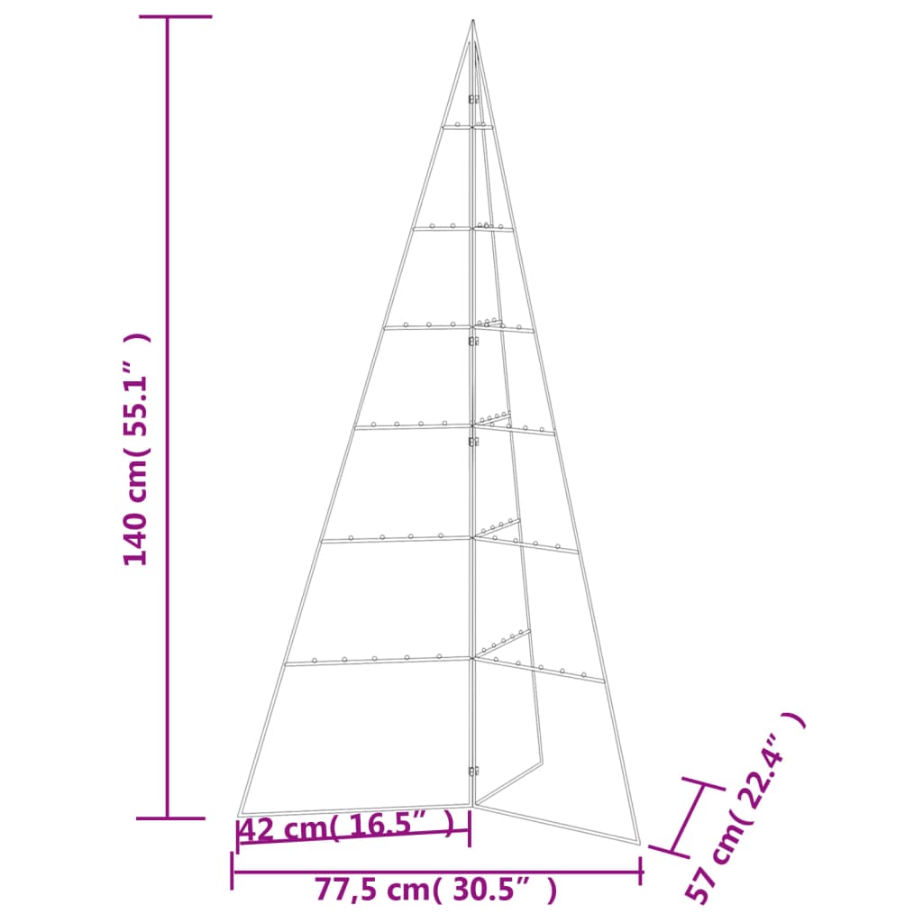 dekorativt juletræ 140 cm metal sort