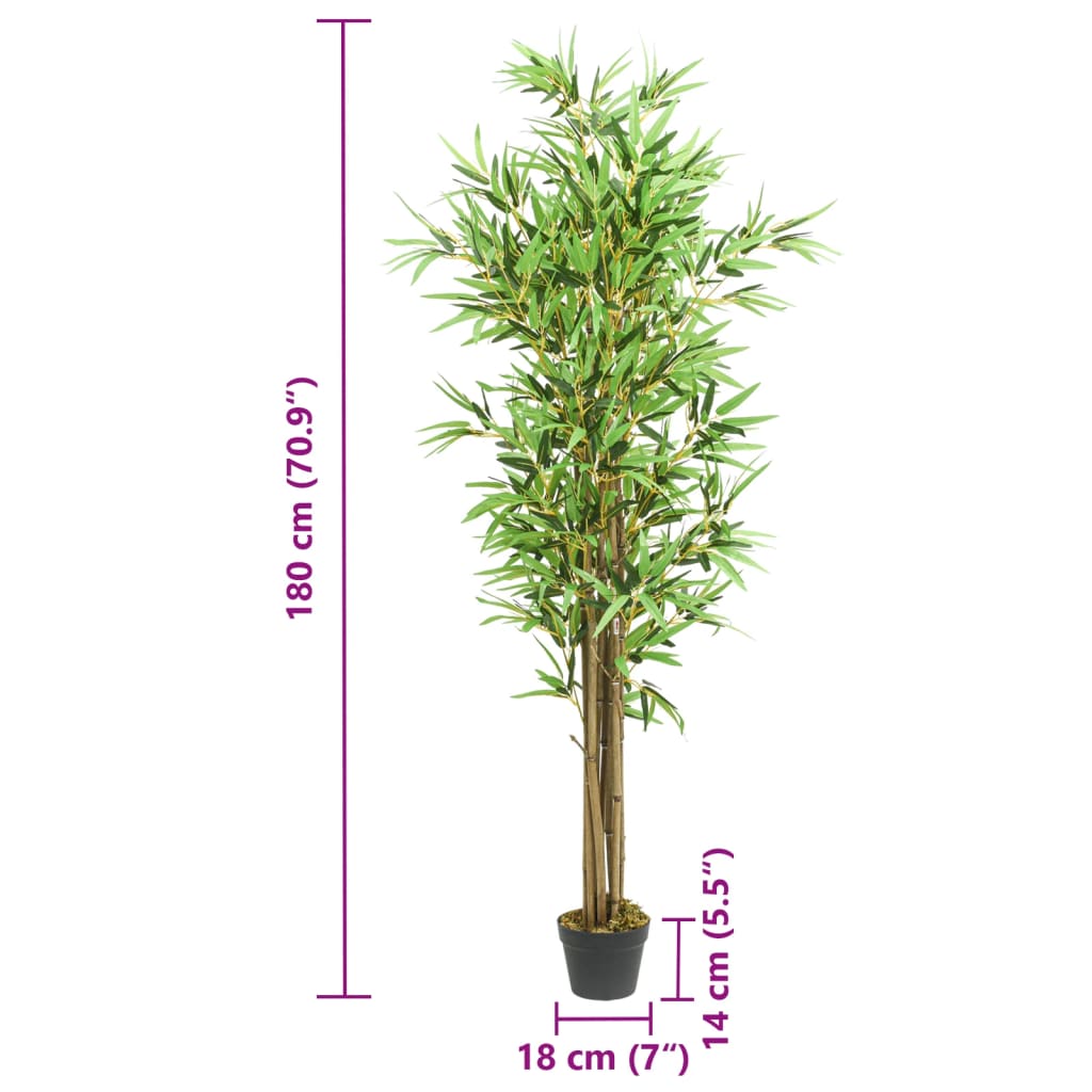 kunstigt bambustræ 1288 blade 180 cm grøn