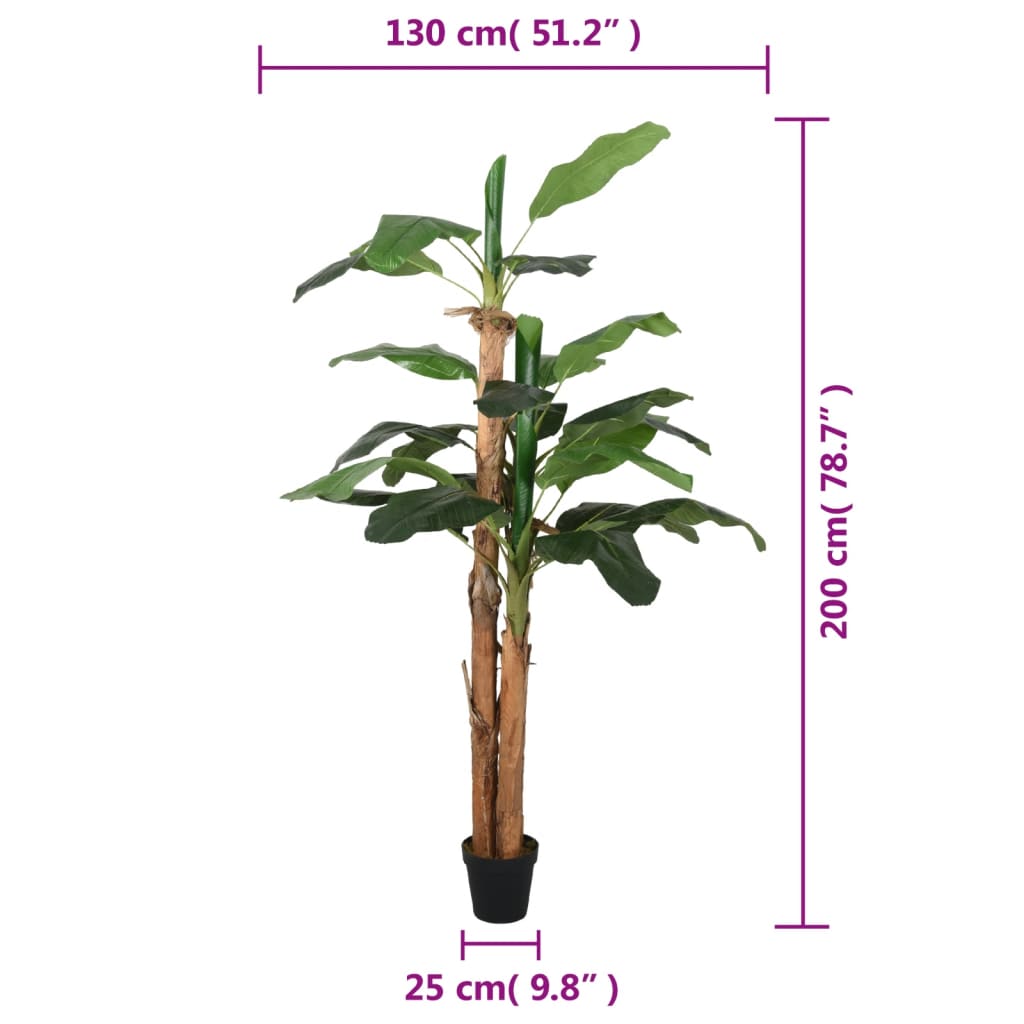 kunstigt banantræ 22 blade 200 cm grøn