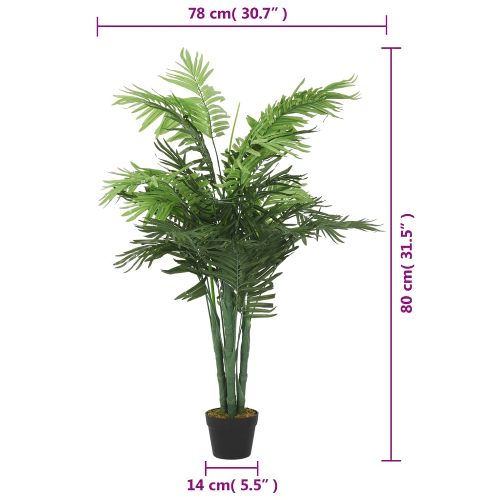 kunstig palme 18 blade 80 cm grøn