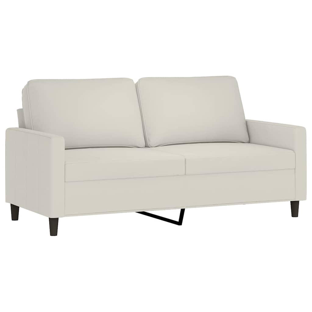 2-personers sofa 140 cm velour cremefarvet
