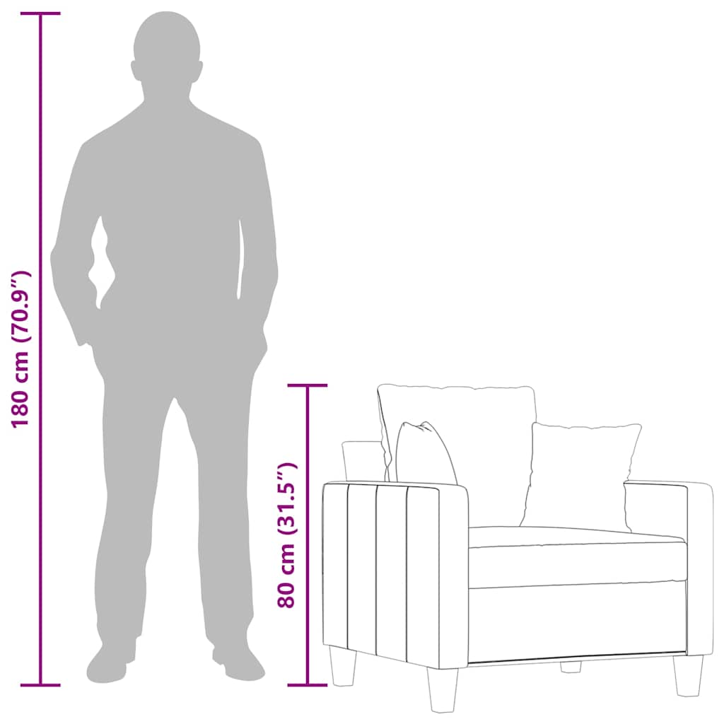 lænestol 60 cm stof cremefarvet