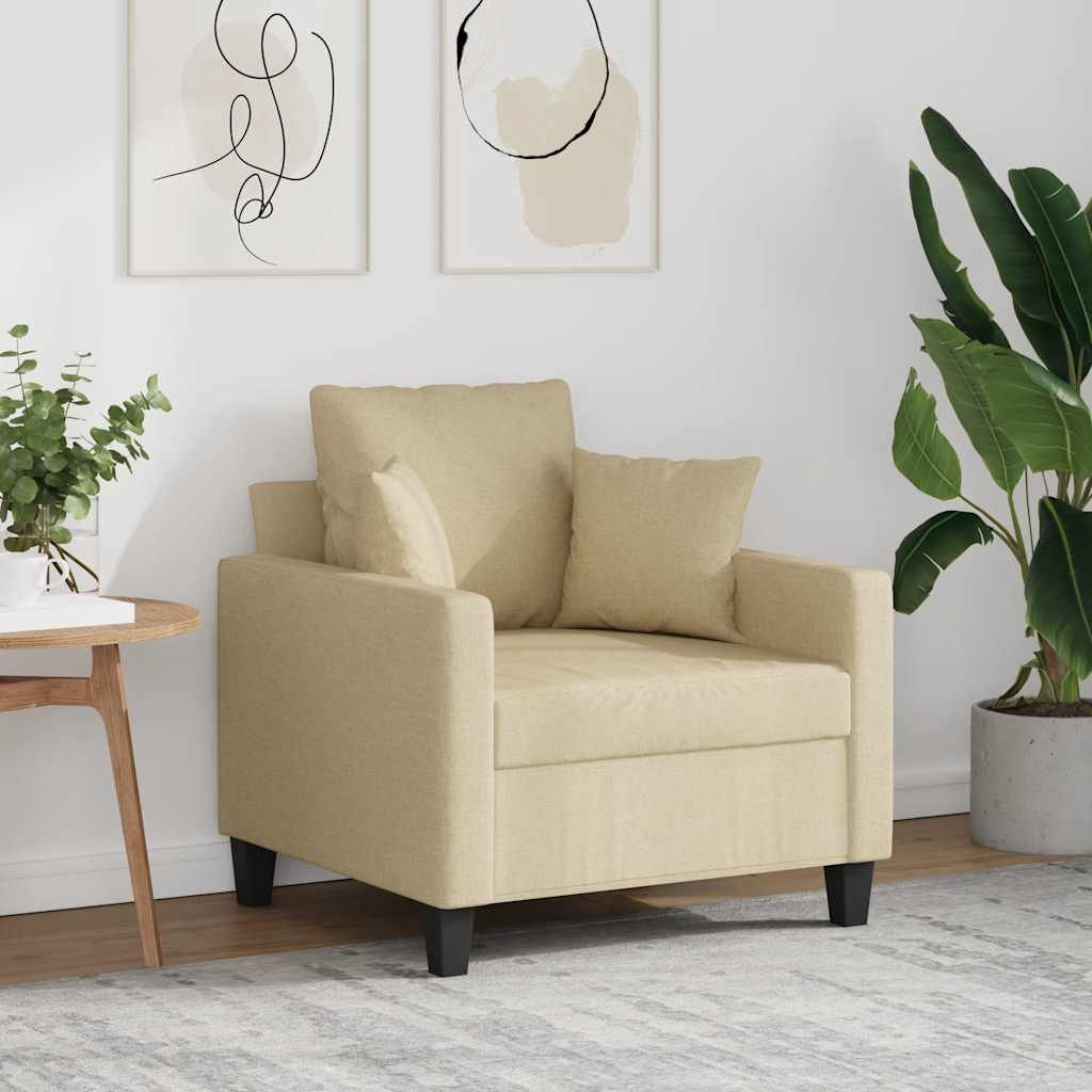 lænestol 60 cm stof cremefarvet